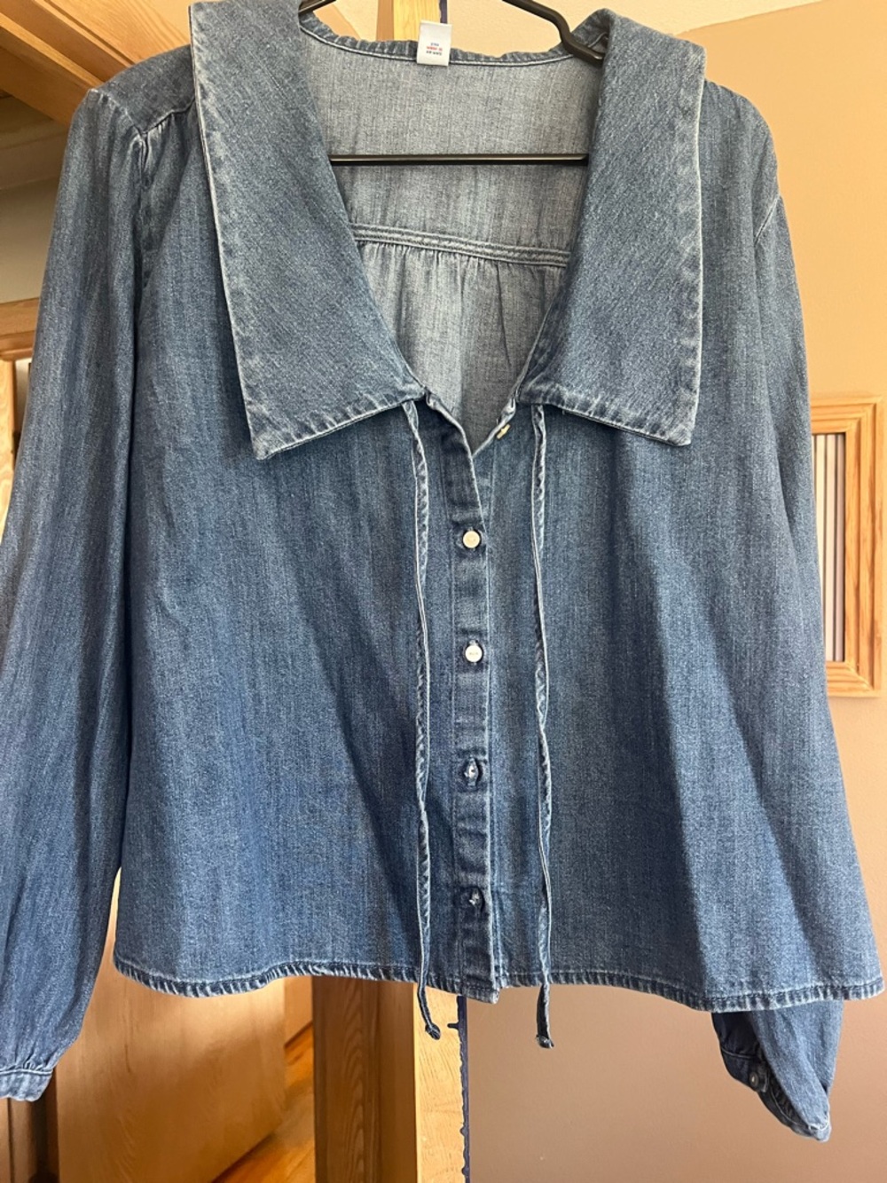 Old Navy Blue Denim Button-Up Shirt - Picture 3 of 4